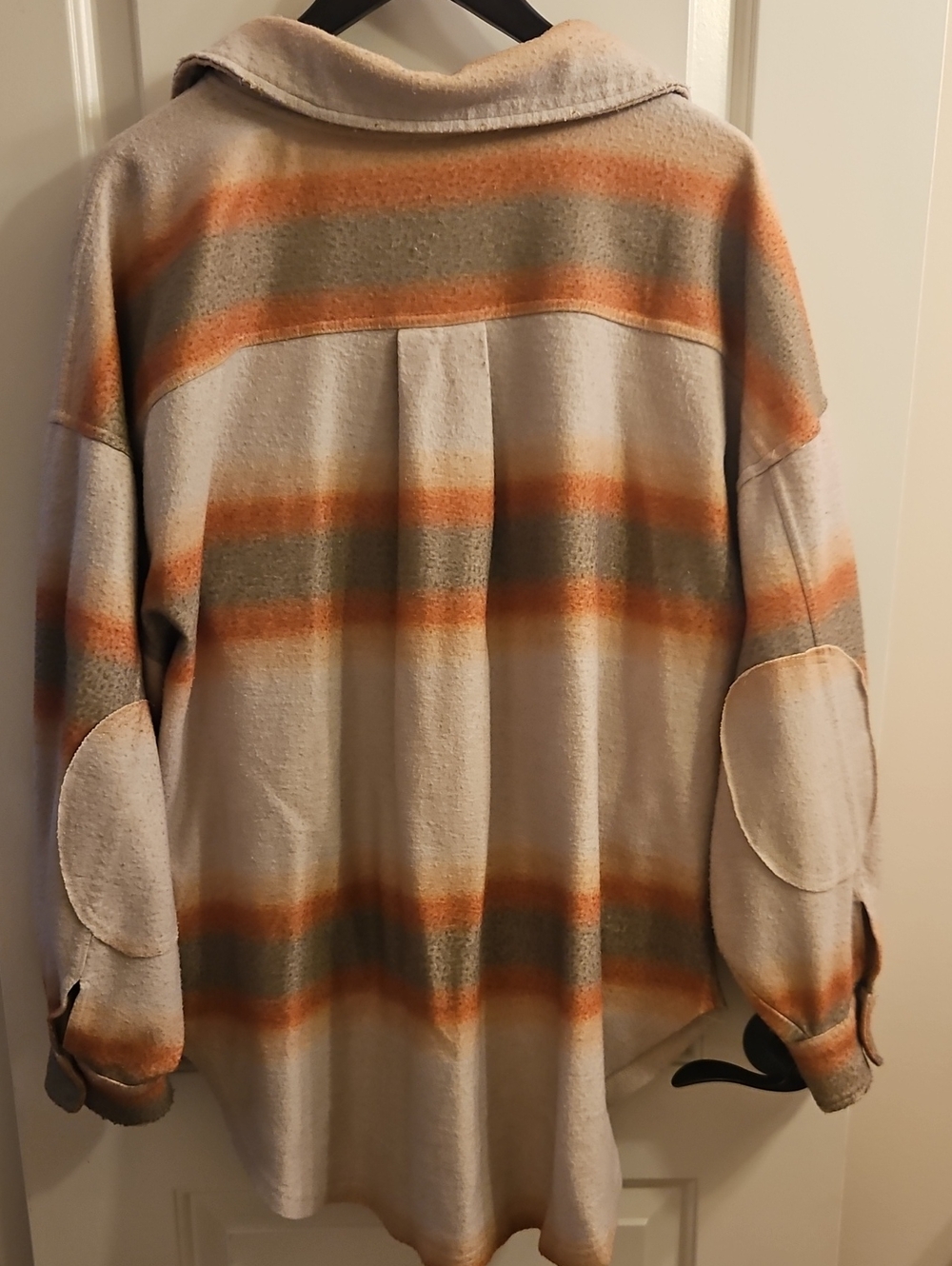 Free People Ruby Sweatshirt Shacket, Stone Serape Stripe, Southwestern, L, Cozy - Picture 5 of 10